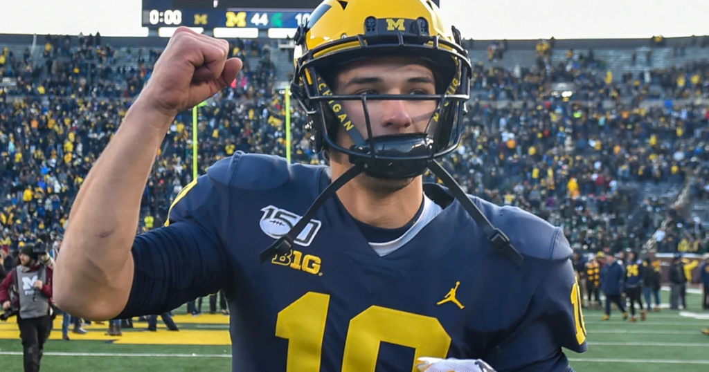 alt="Dylan McCaffrey, Christian McCaffrey’s brother, during a college game"